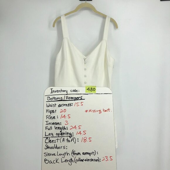 Aritzia Little Moon White Petunia short romper size 10 - Picture 15 of 16